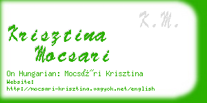 krisztina mocsari business card